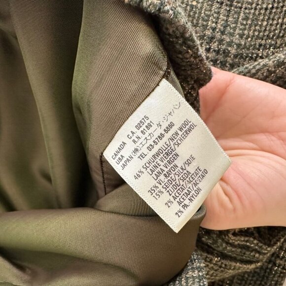 Vintage Escada Wool Blend Check Tweed Trousers in Earthy Tones Size 46 Euro - Picture 13 of 16